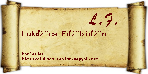 Lukács Fábián névjegykártya